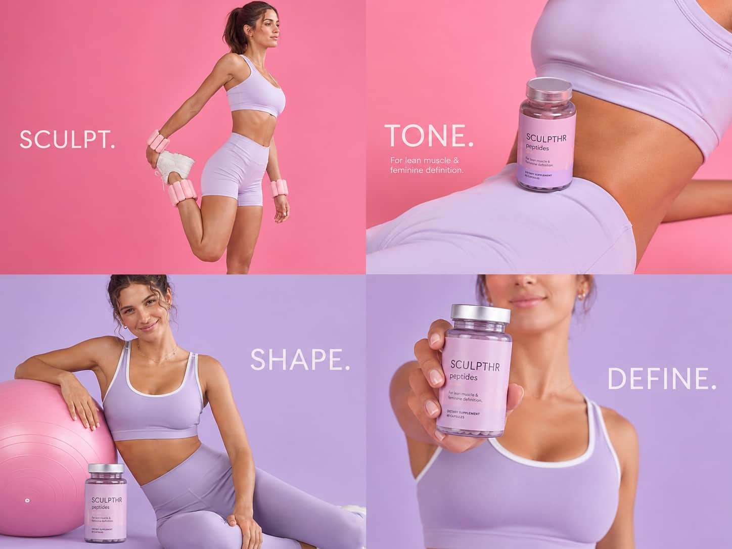 Advertising creative design for a fitness supplement brand