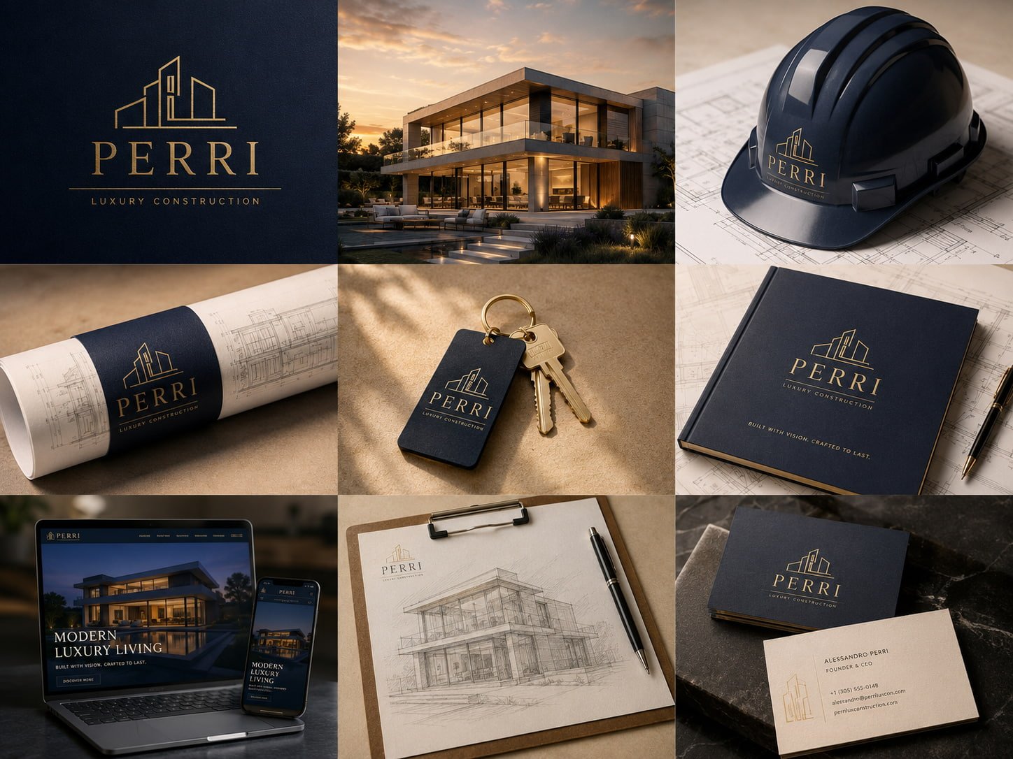 Luxury construction company branding and website design