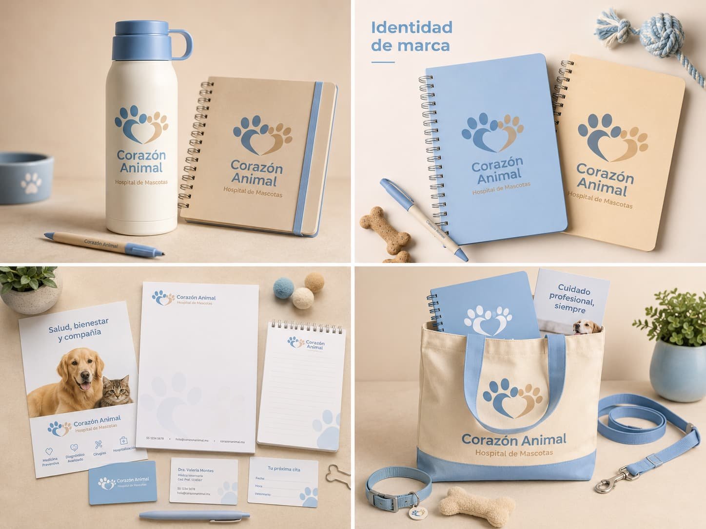 Brand identity design for a veterinary and pet care business